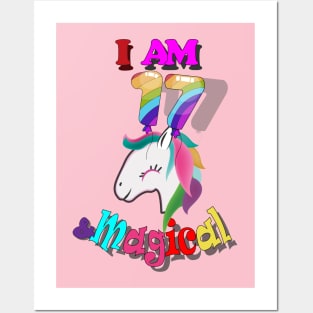 unicorn 17th birthday: I am 17 and magical Posters and Art